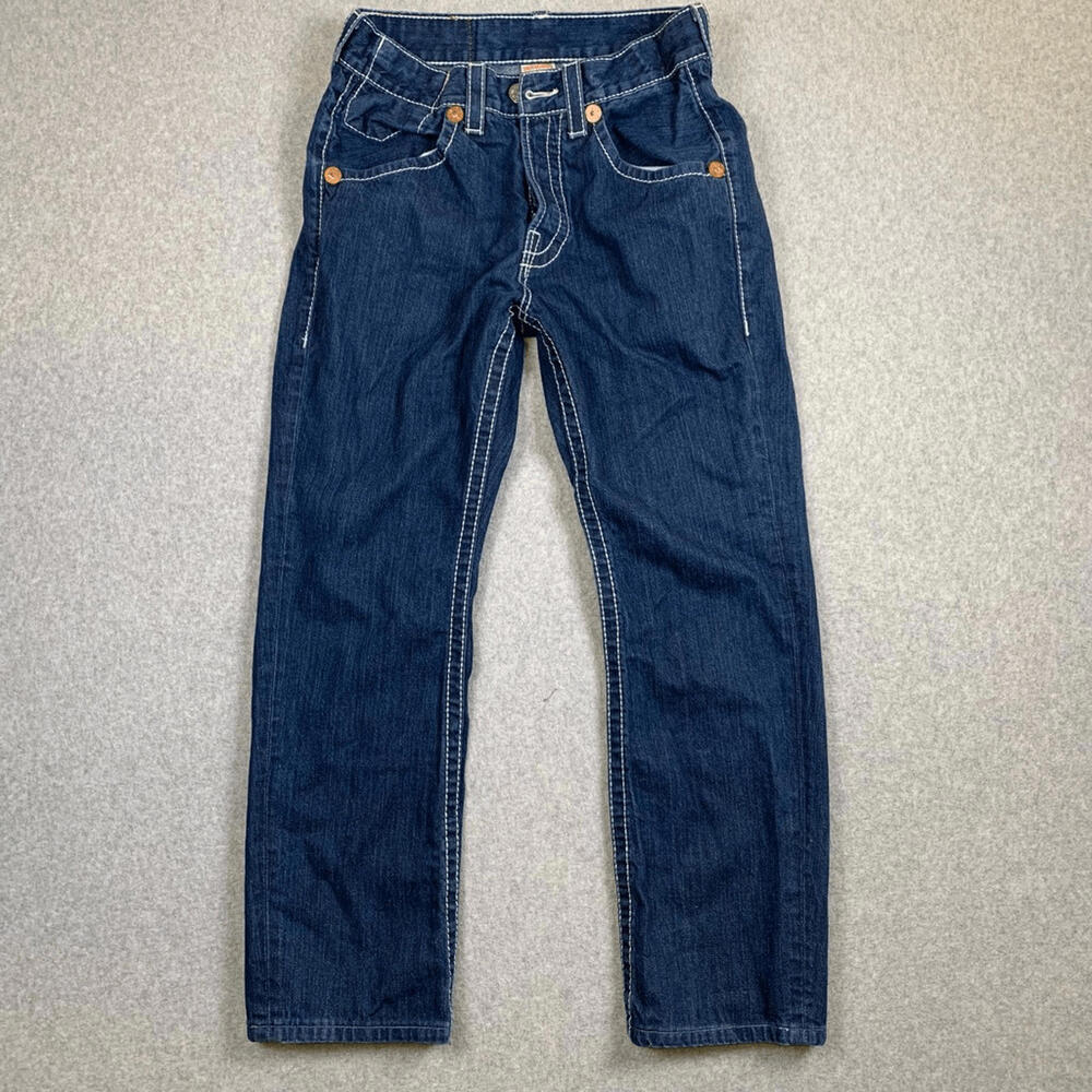 True Religion Men's Size 30x33 Blue Marco Big T Jeans Pocket Flap Western